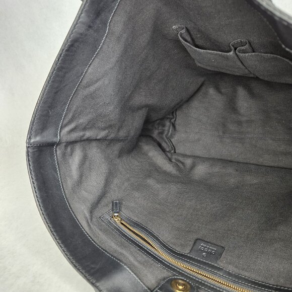 Gucci Brocade Soft Stirrup Black Suede Leather Purse Tote Handbag - Picture 11 of 13